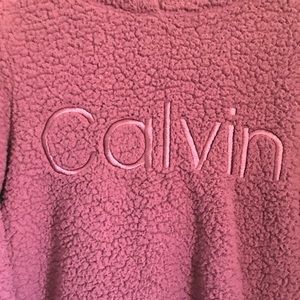 Fuzzy burgundy hoodie